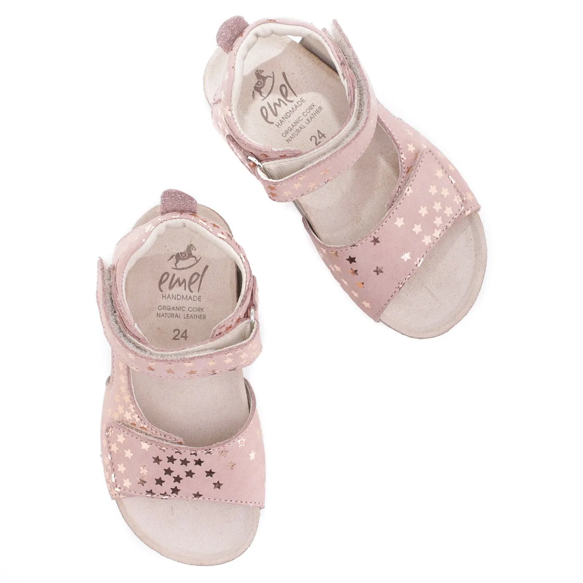 (2508-24/2509-24) Emel pink stars velcro sandals