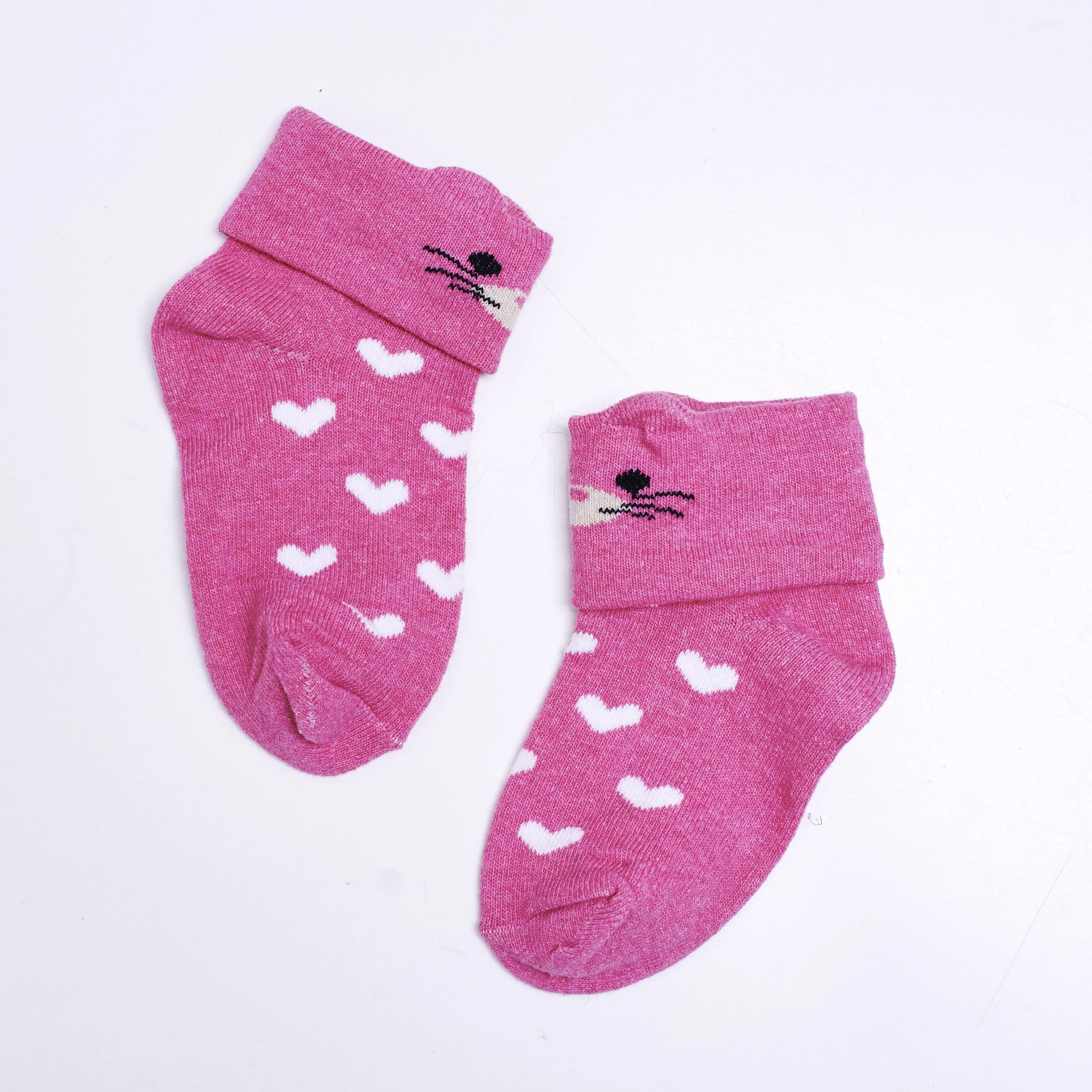 3 Pairs of 3D Animal Socks - Candy Piggy, Plum Piggy & Strawberry Kitty