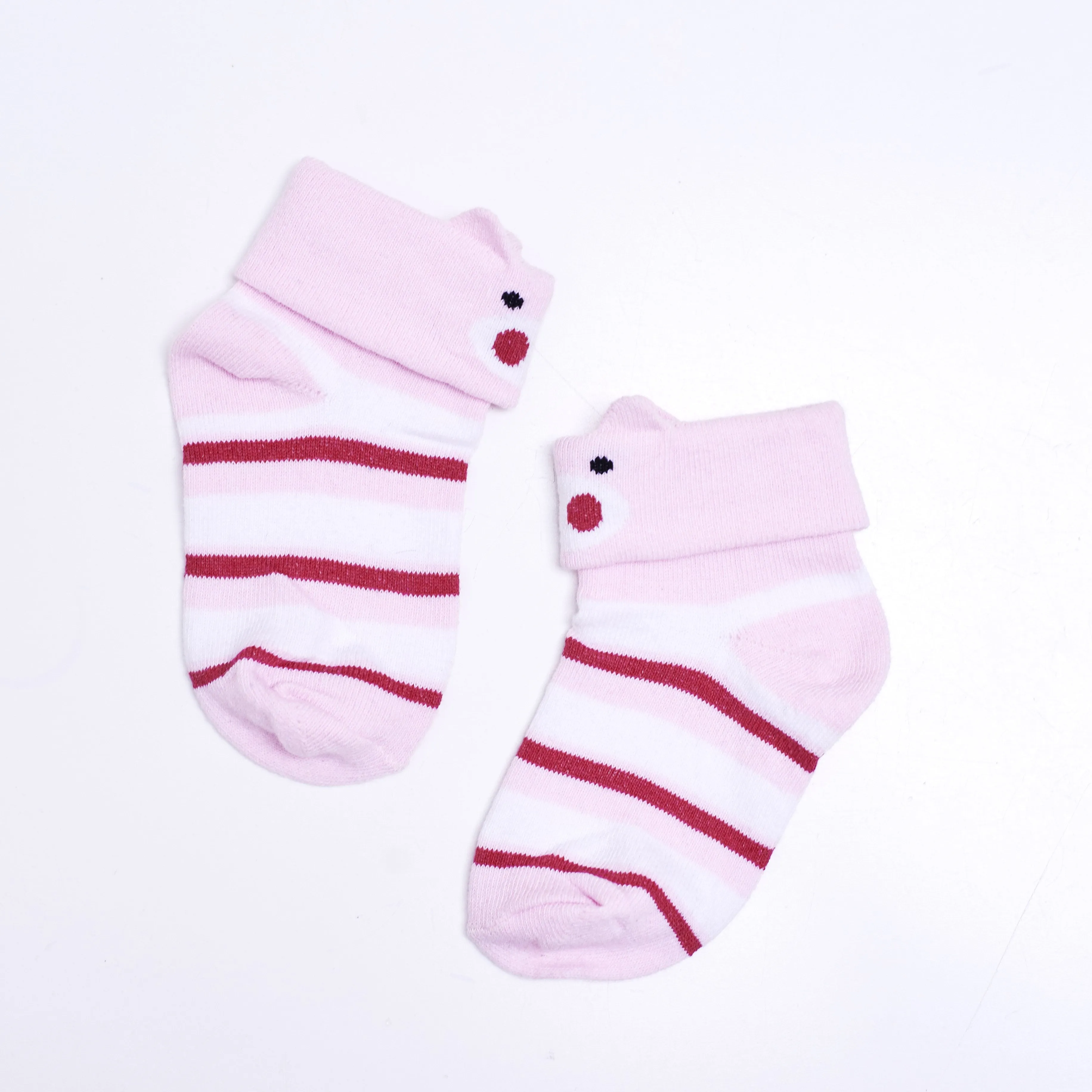 3 Pairs of 3D Animal Socks - Candy Piggy, Plum Piggy & Strawberry Kitty