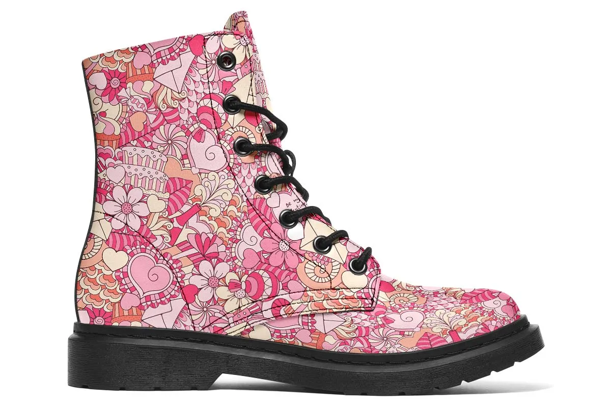 Abstract Valentines Day Boots