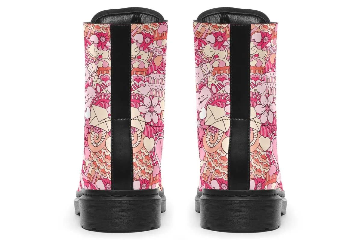 Abstract Valentines Day Boots