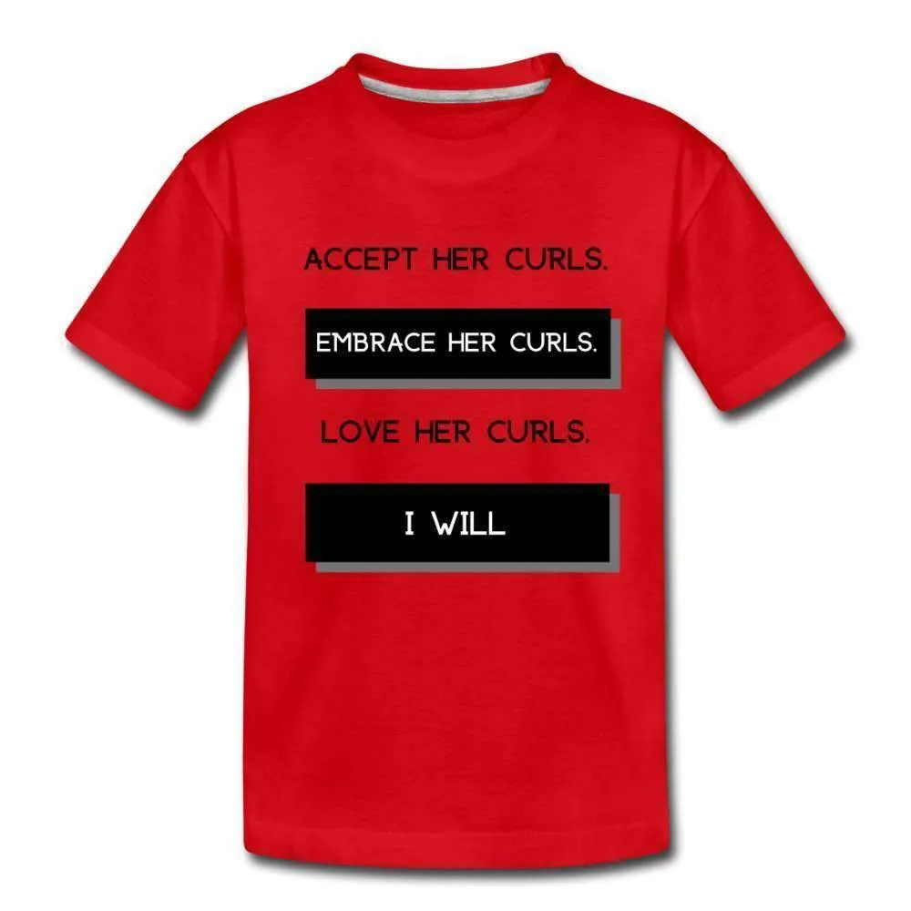 Accept Her Curls Toddler Boys T-Shirt