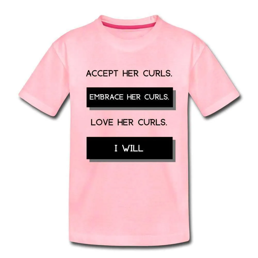 Accept Her Curls Toddler Boys T-Shirt