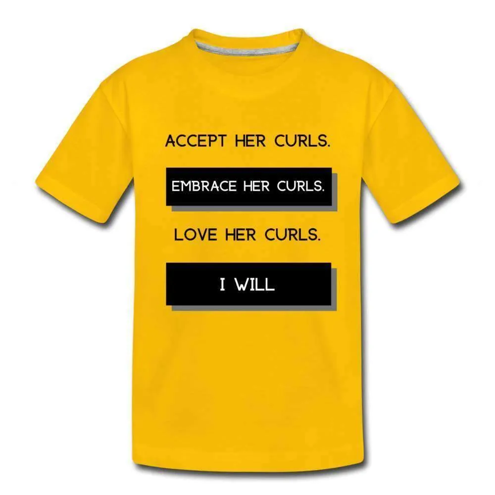 Accept Her Curls Toddler Boys T-Shirt