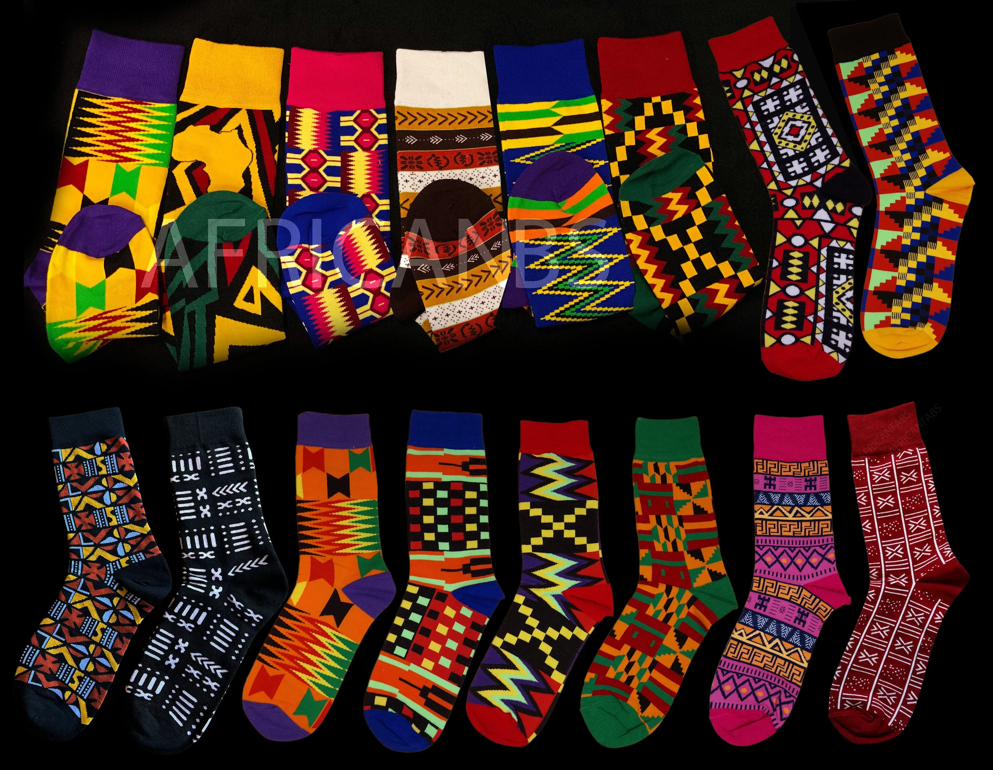 African socks / Afro socks / Samakaka socks - Red