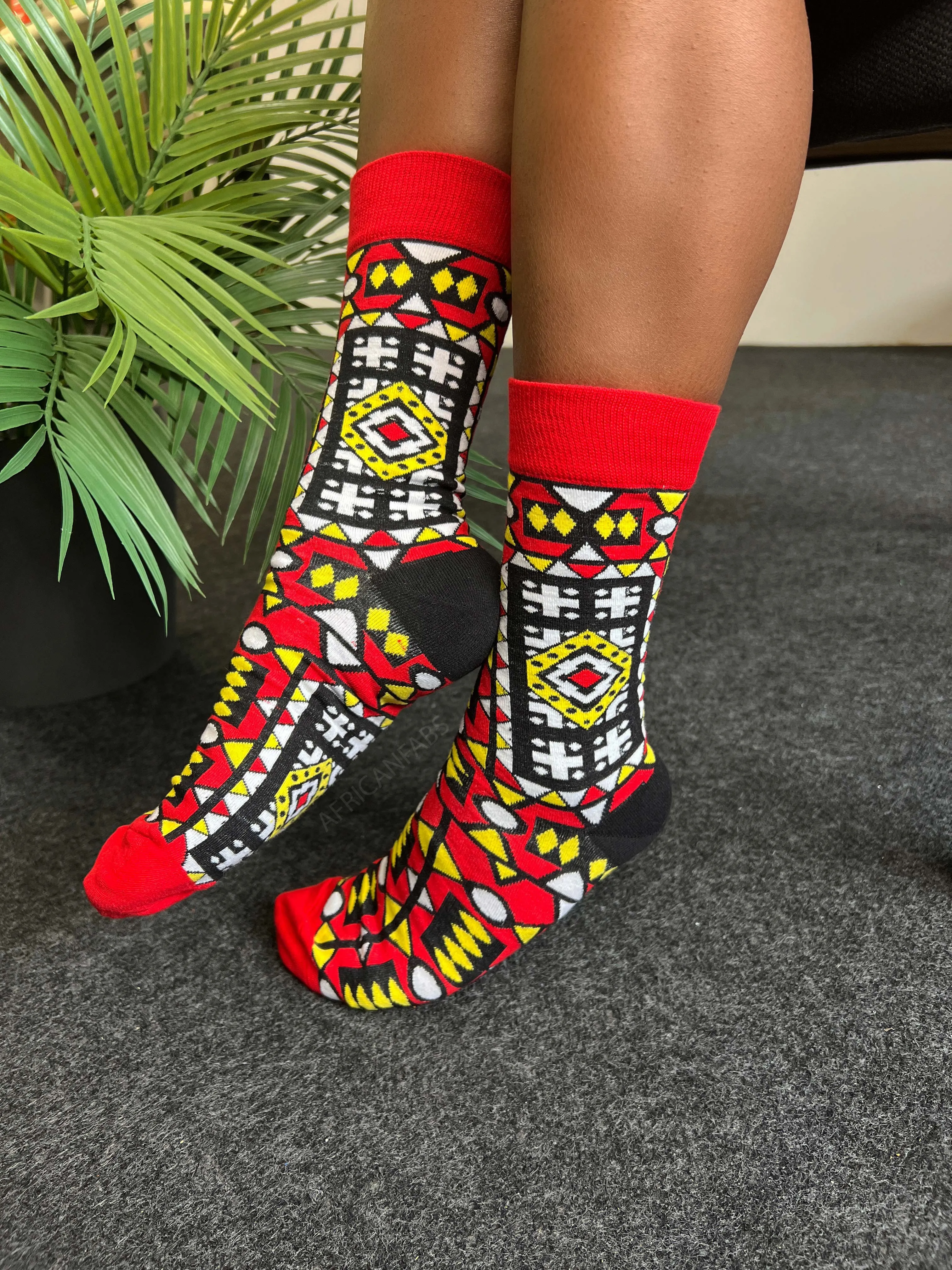 African socks / Afro socks / Samakaka socks - Red