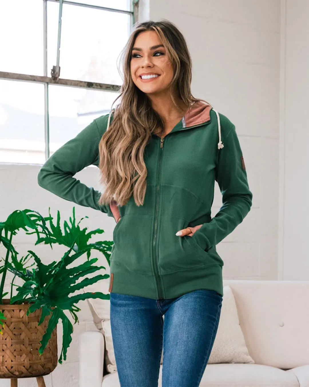 Ampersand Ave Happy Place FullZip Sweatshirt FINAL SALE