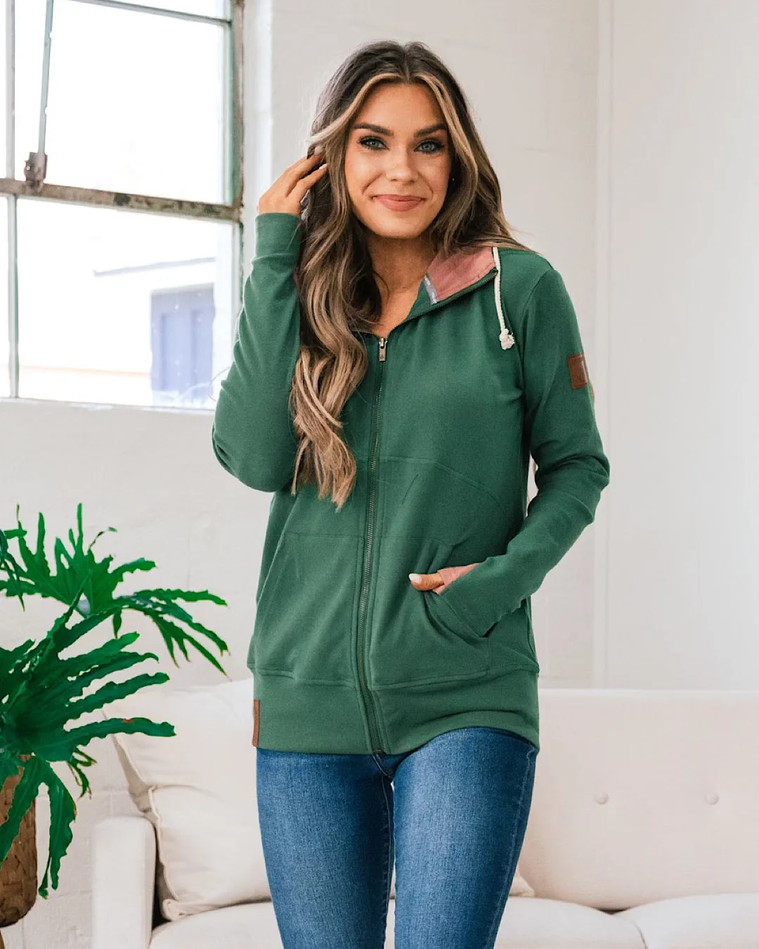 Ampersand Ave Happy Place FullZip Sweatshirt FINAL SALE