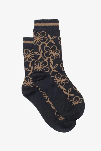 Antler socks - Khaki Flower Socks