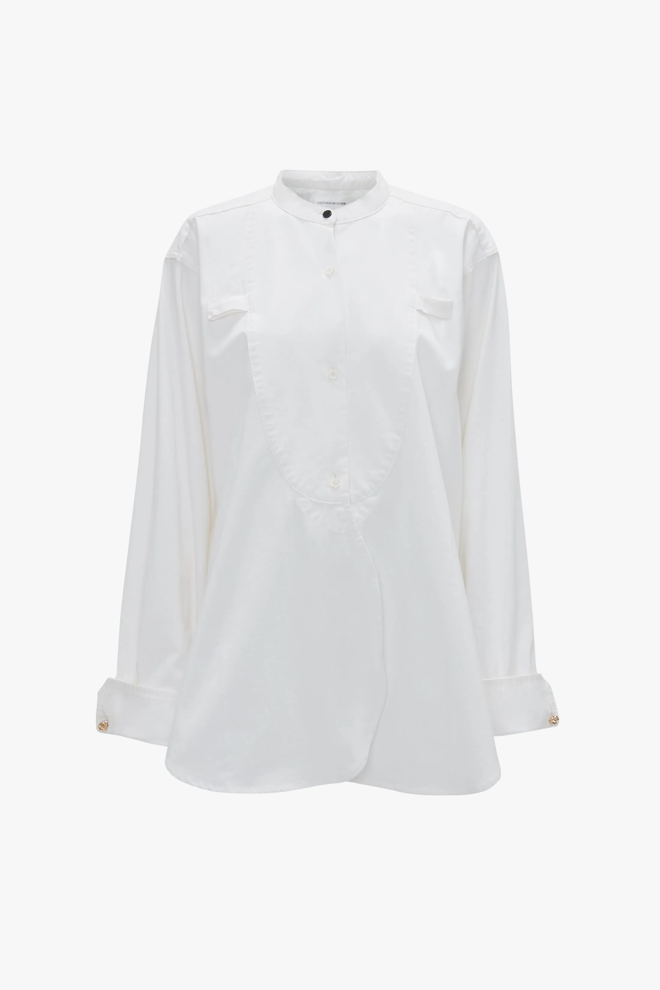 Bib-Front Tuxedo Shirt In Washed White