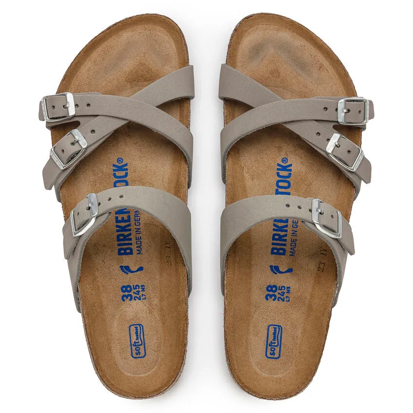 'Birkenstock' Women's Franca Soft Bed Leather Sandal - Dove Grey