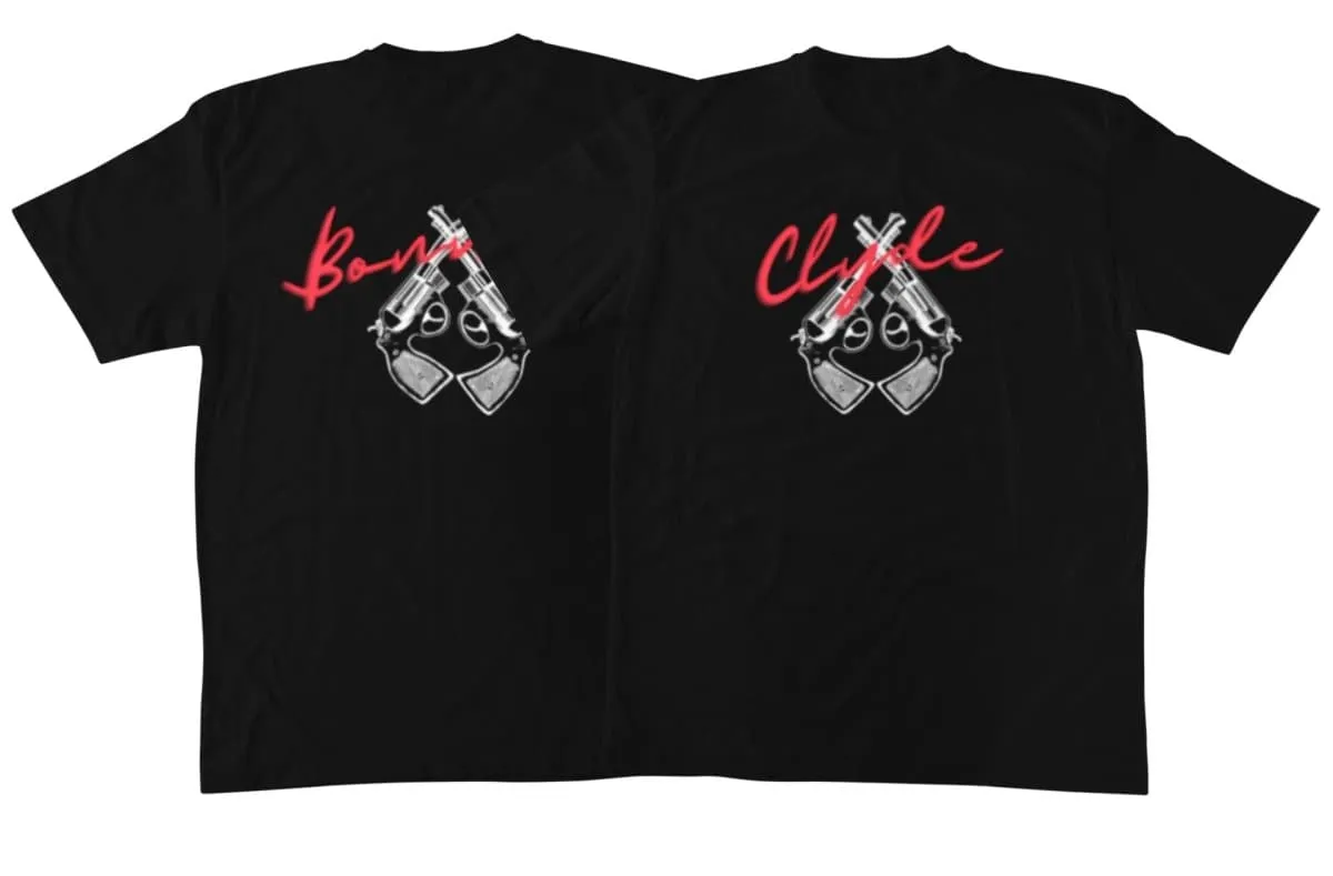 Bonnie & Clyde Matching Couple T-Shirts