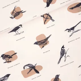 Cotton French Terry Fabric in Ornithology