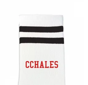 Custom Design Striped Crew Socks - Large