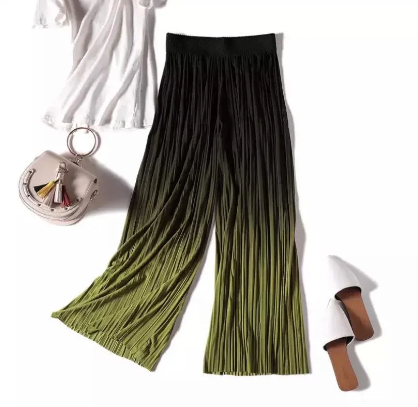 Gradient Pleated Pants