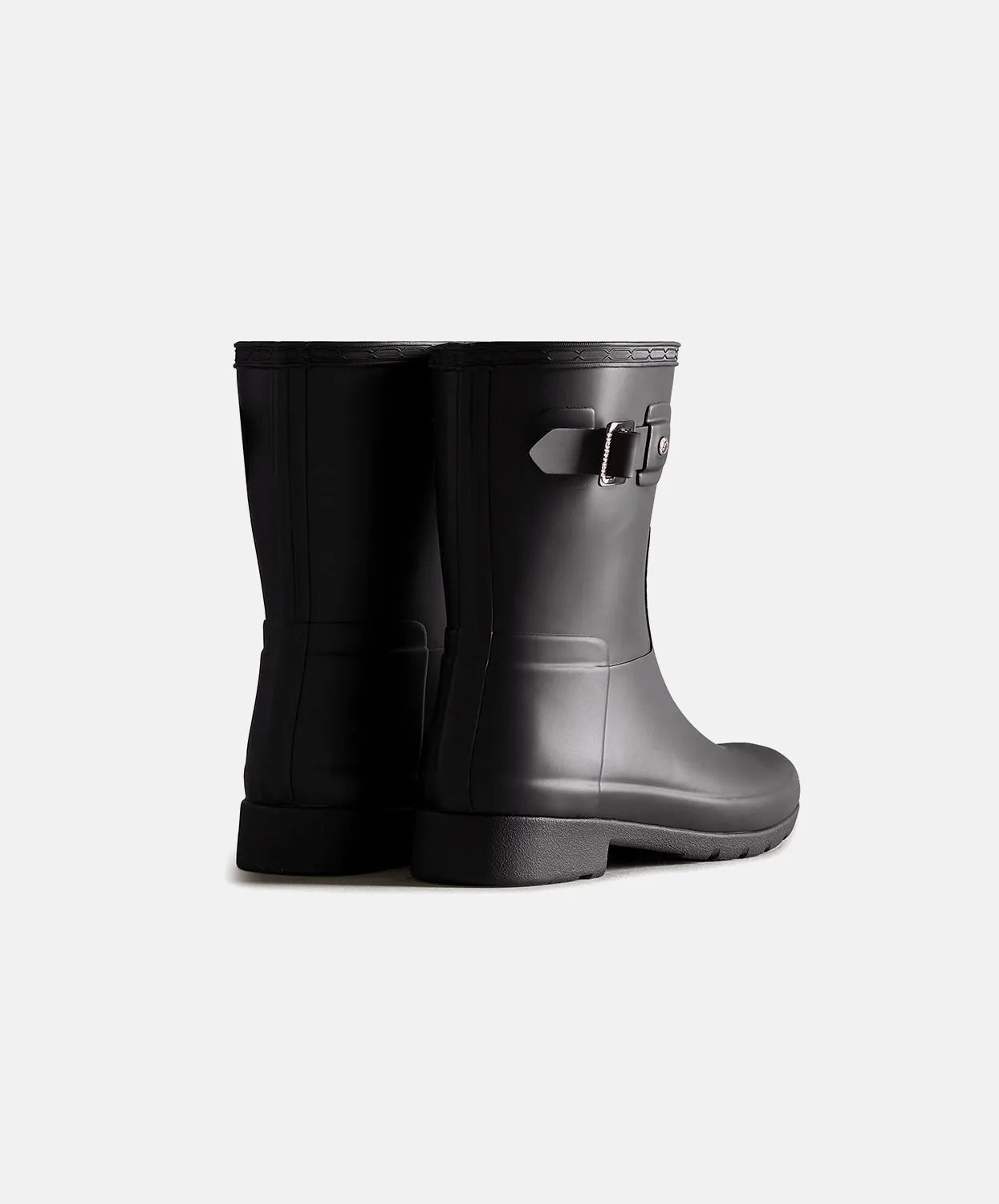 Hunter Womens Refined Short Black Boots