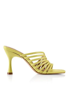 Izaac Stiletto Mules - Lime Leather