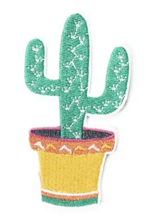 Kitty Deluxe Iron on Patch of Cactus