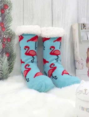 Lined Flamingo Socks