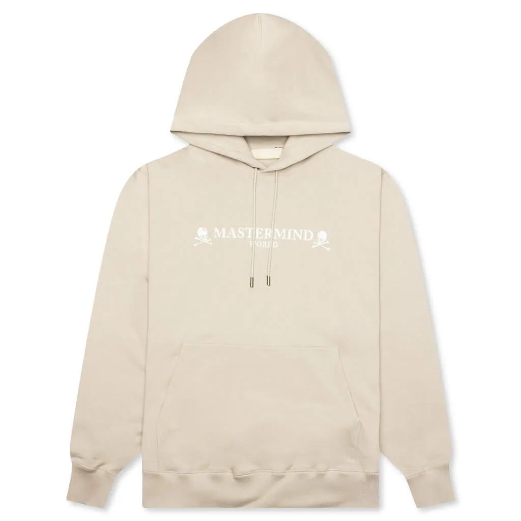 Logo Print Hoodie - Beige