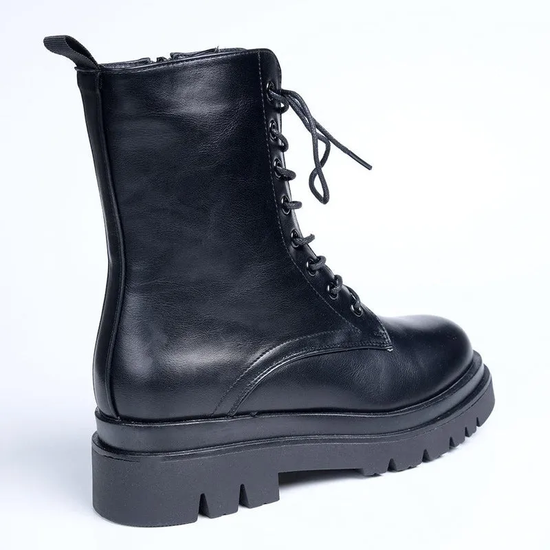 Madison Kiki Chunky Military Boot - Black