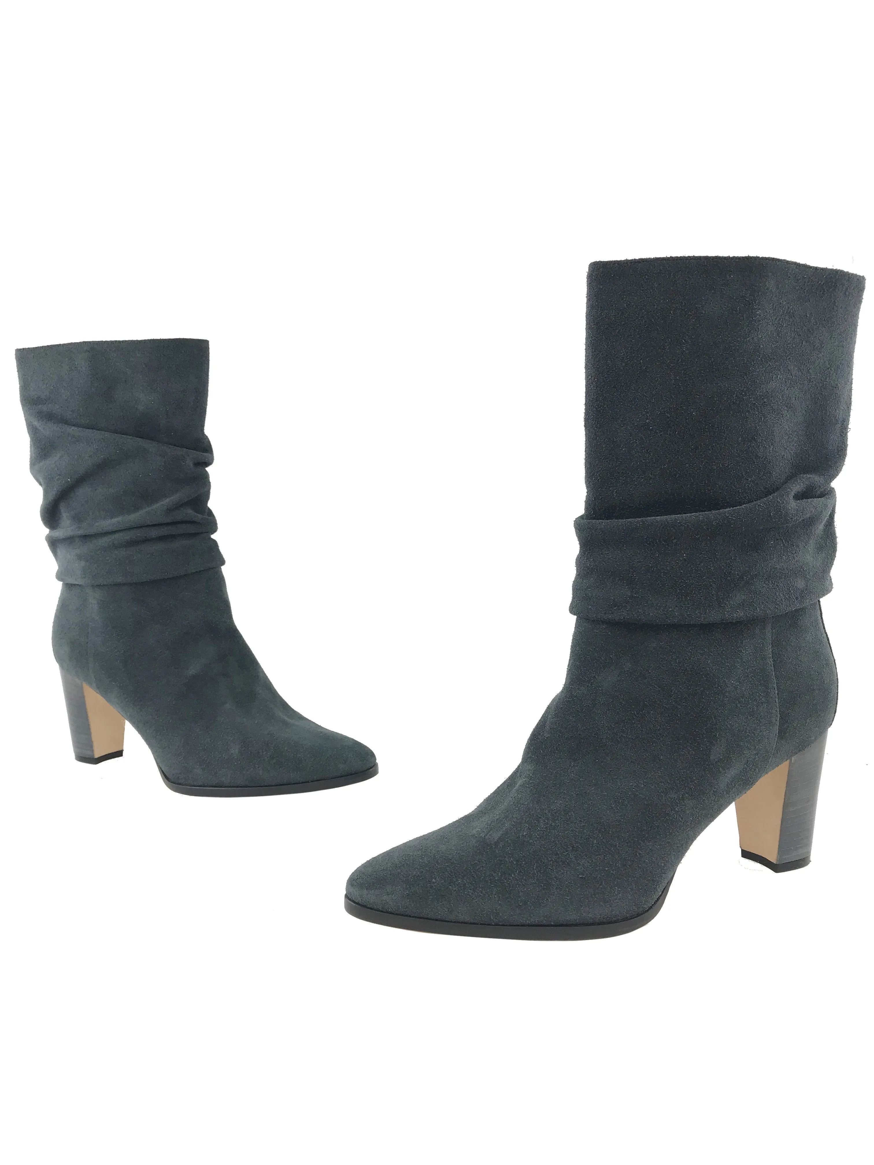 Manolo Blahnik Knight Ruched Suede Boot Size 9.5