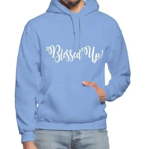 Mens Hoodies, Blessed Up Graphic Text Heavy Blend Hooded Shirt