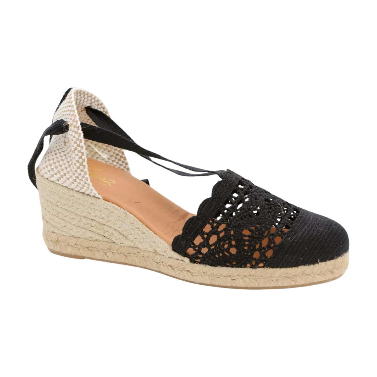 PINAZ Black Lace Espadrille