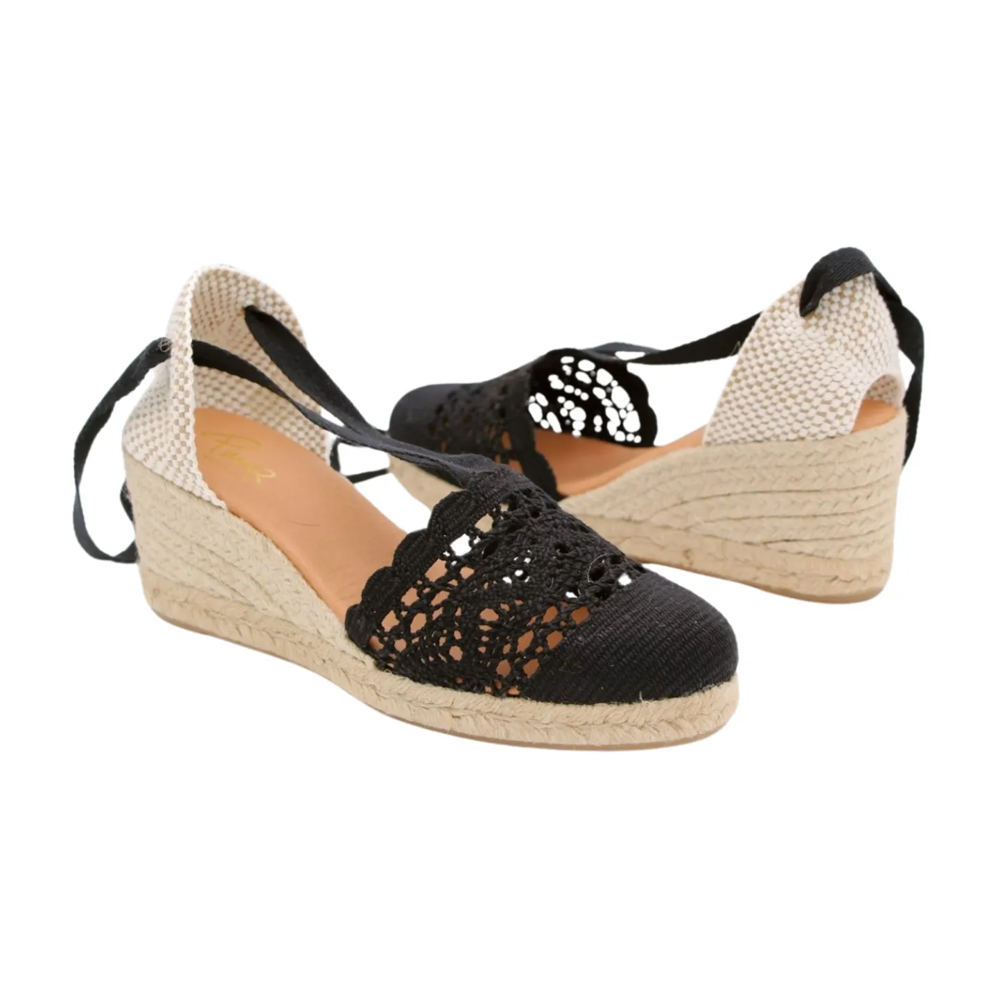 PINAZ Black Lace Espadrille