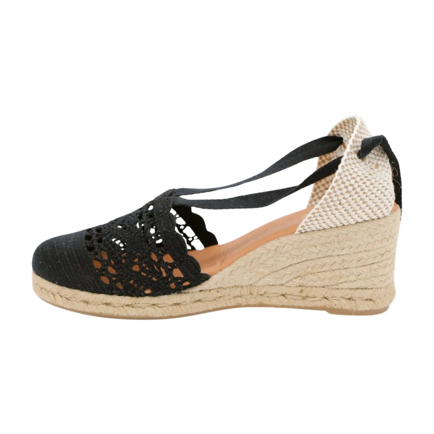 PINAZ Black Lace Espadrille