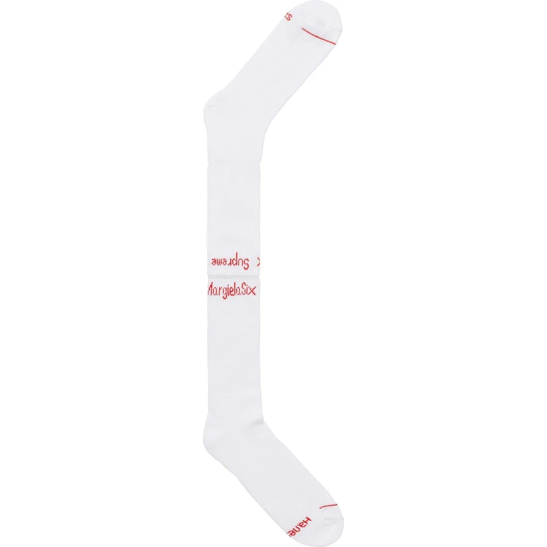 SUPREME MM6 MAISON MARGIELA HANES CREW SOCKS (1 PACK)-WHITE