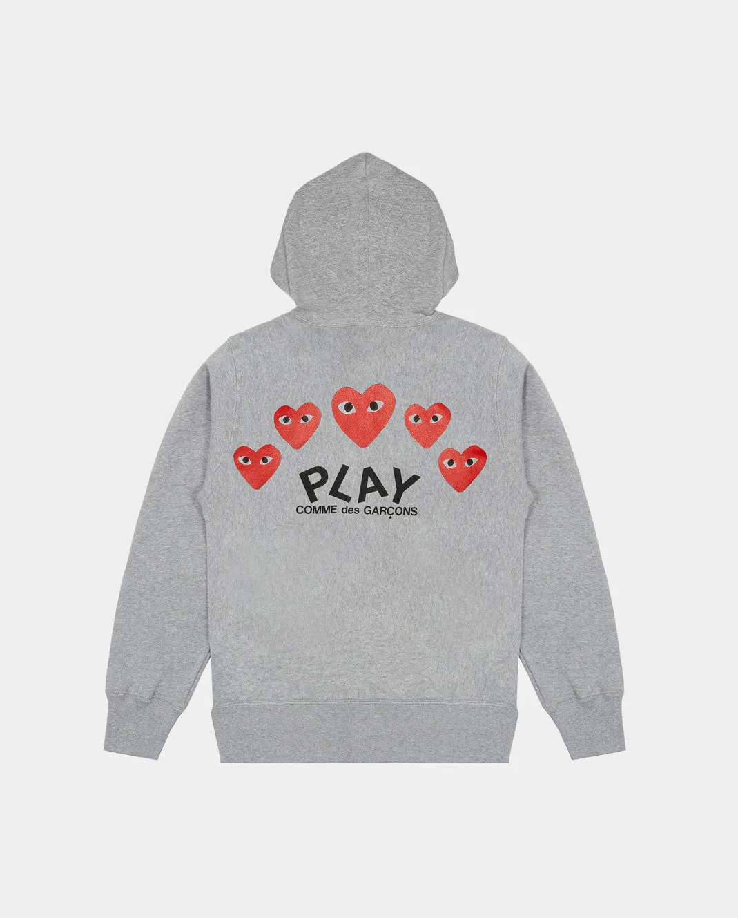 T249 HEARTS ON BACK HOODIE / GREY