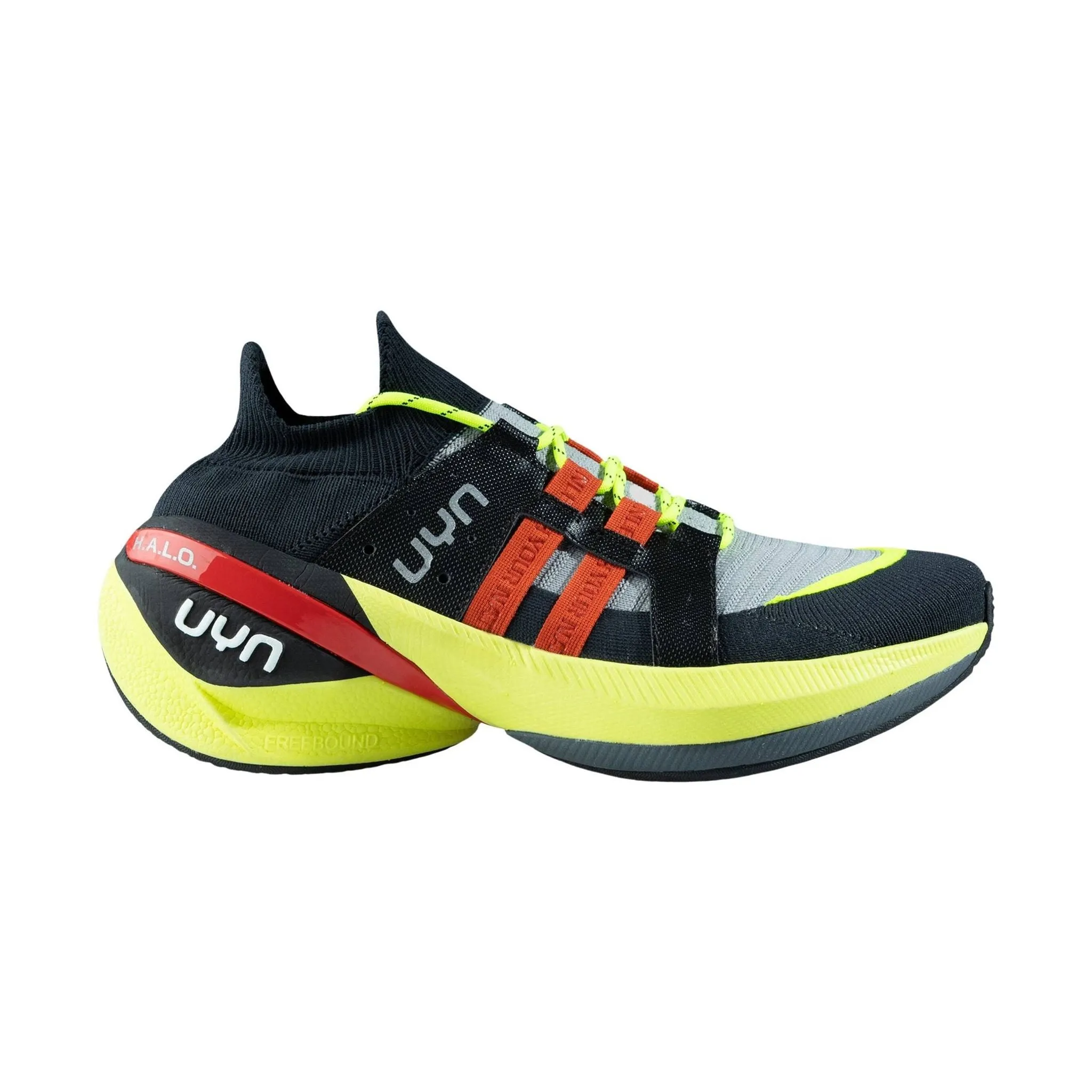 Mens UYN Synapsis Running Shoes - Stylish Anthracite and Orange Athletic Footwear