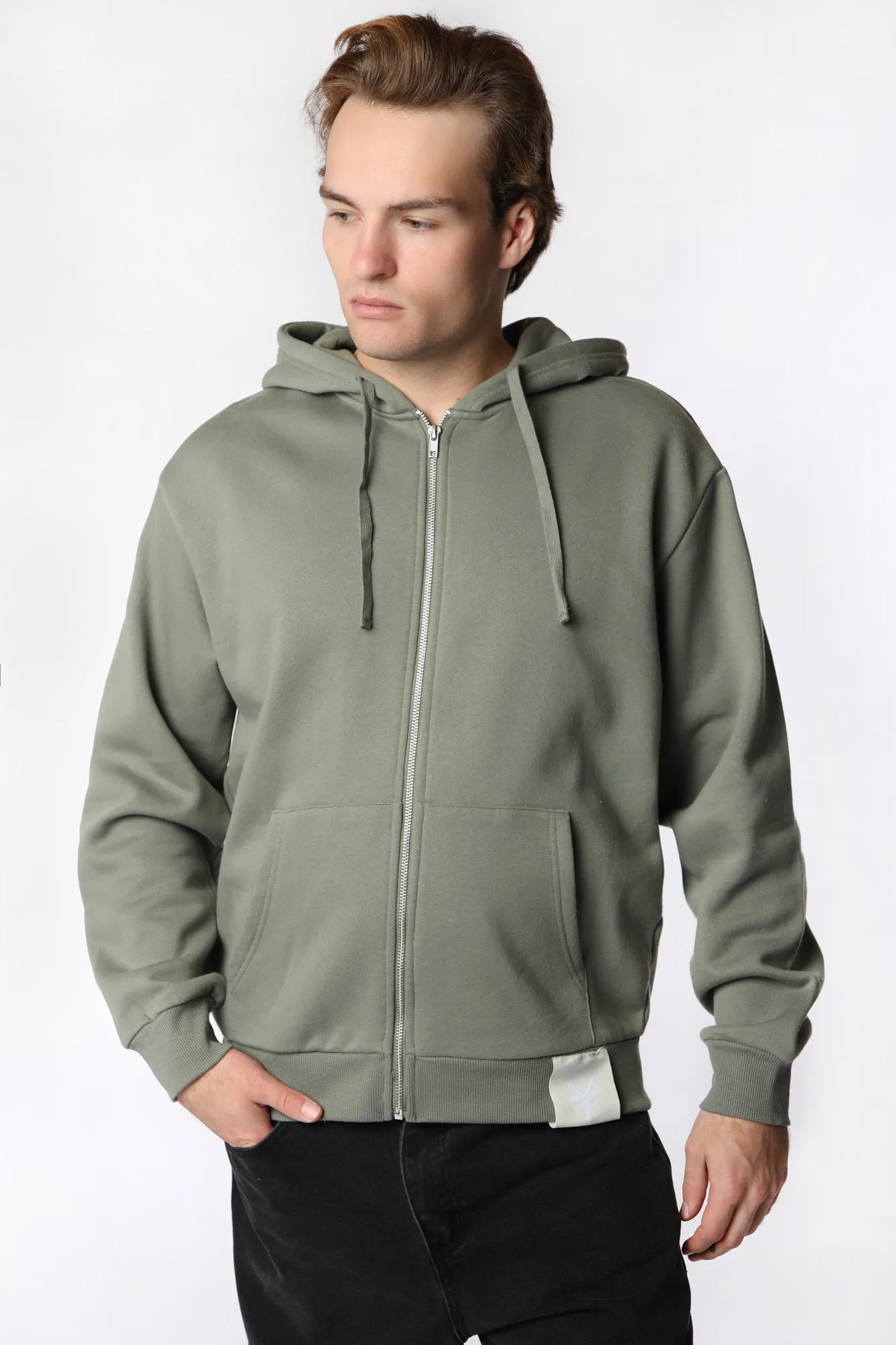 Zoo York Unisex Woven Patch Zip-Up Hoodie